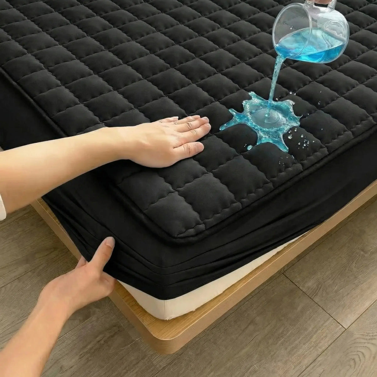 1PC Waterproof Mattress Protector (without pillowcase and pillow), Noiseless Deep Pocket Fitted Sheet, Soft & Comfortable Bed Cover, Available in Multiple Sizes, Durable and Machine Washable, Ideal for Bedroom and Home Use para colchon  bed sheet set summ