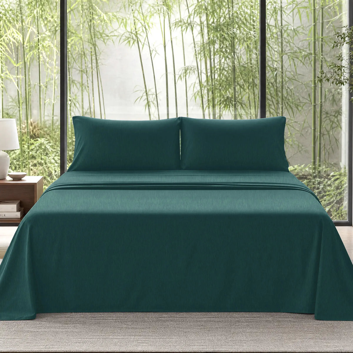 Jollyvogue Bamboo Sheet Set, 3/4 Pc Bedding Set with 16-Inch Deep Pockets, Lightweight, Ultra-Cooling, Hotel-Luxury Fitted Sheets, Soft, Wrinkle-Free & Fade-Resistant, Includes Pillowcases, Gift for Her, Mom & Family