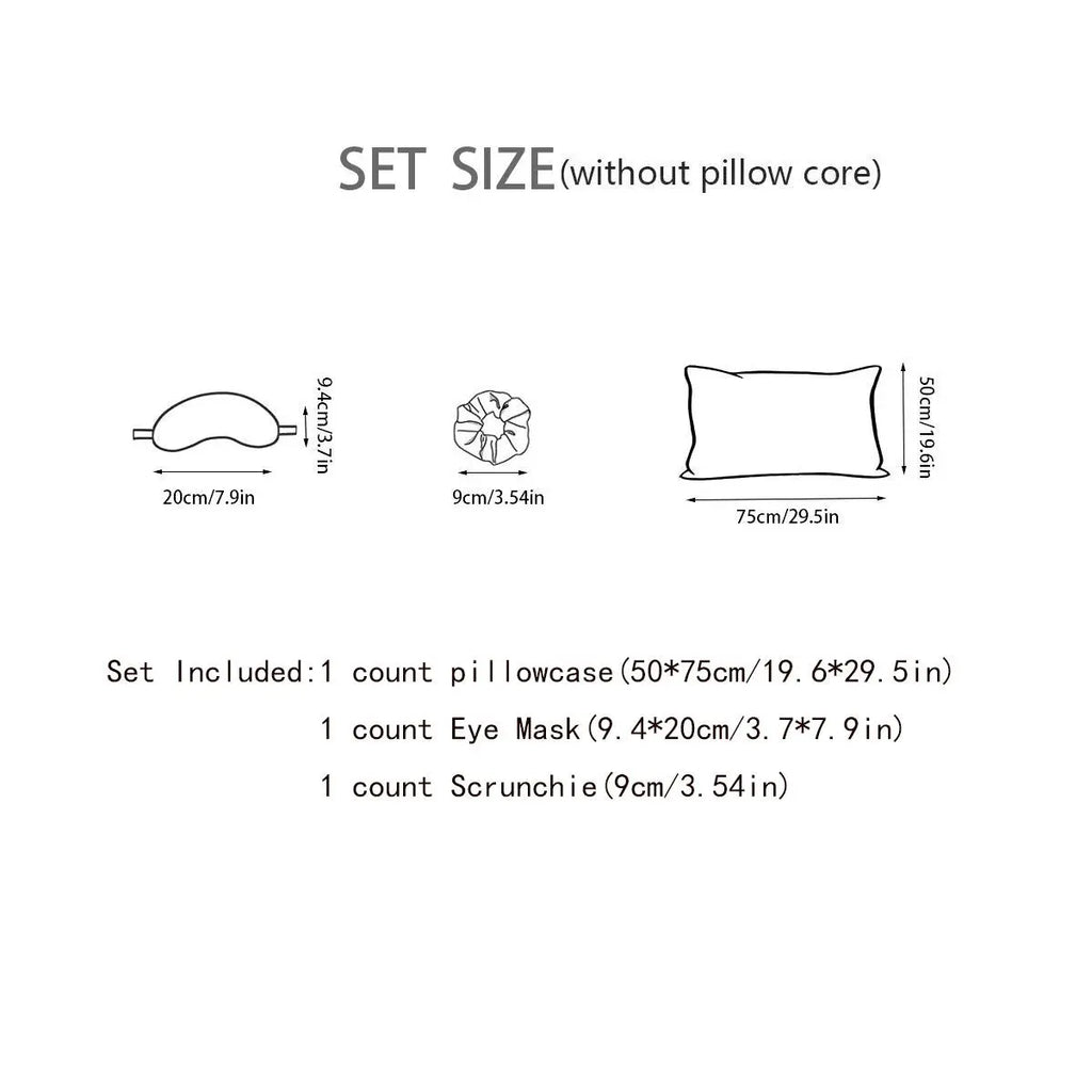 Leopard Print Pillowcase Set, 3 Counts/set Including 1 Count Pillowcase & 1 Count Scrunchie & 1 Count Eye Mask, Soft Comfortable Cozy Comfy Bedding Set for Home & Travel