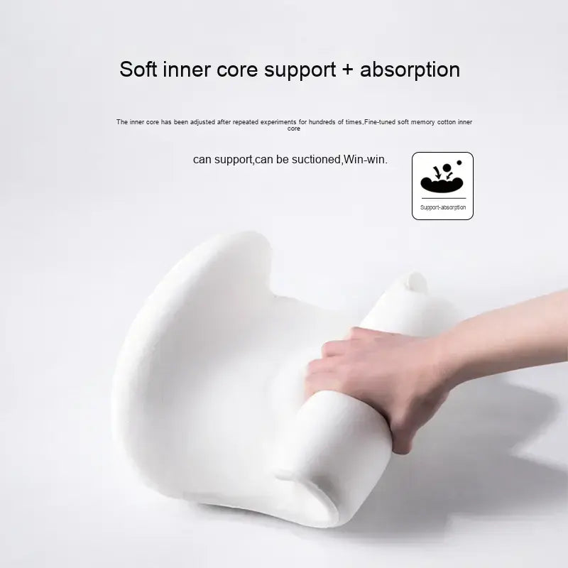 【NewYear2026】Contoured Durable Supportive Memory Foam Lumbar Support Pillow with Strap - Pressure-Distributing, Fits Car & Chair, Pain Relief Ergonomic Cushion for Car Interior Accessories, Office Chair (Black)