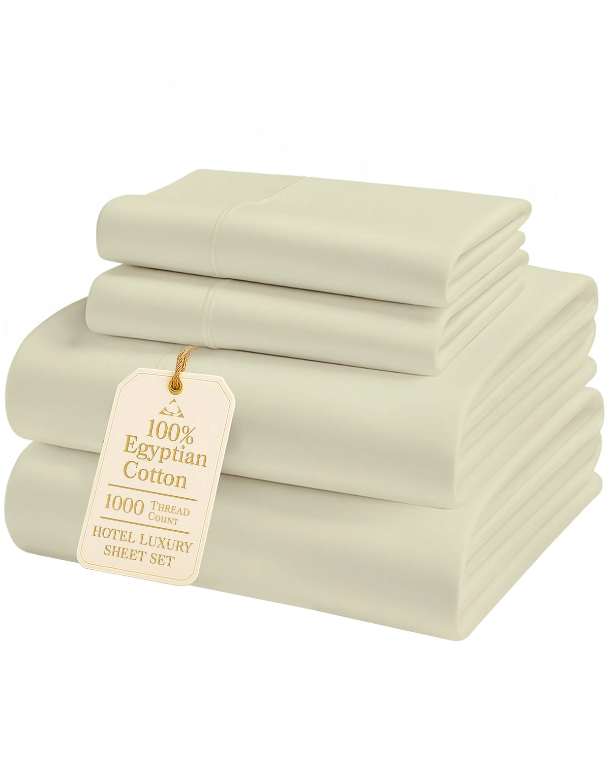 LANE LINEN 1000 Thread Count 100% Egyptian Cotton Sateen Sheet Set, OEKO-TEX Certified, 15" Deep Pocket, Naturally Cooling & Breathable, Hotel Luxury Bedding