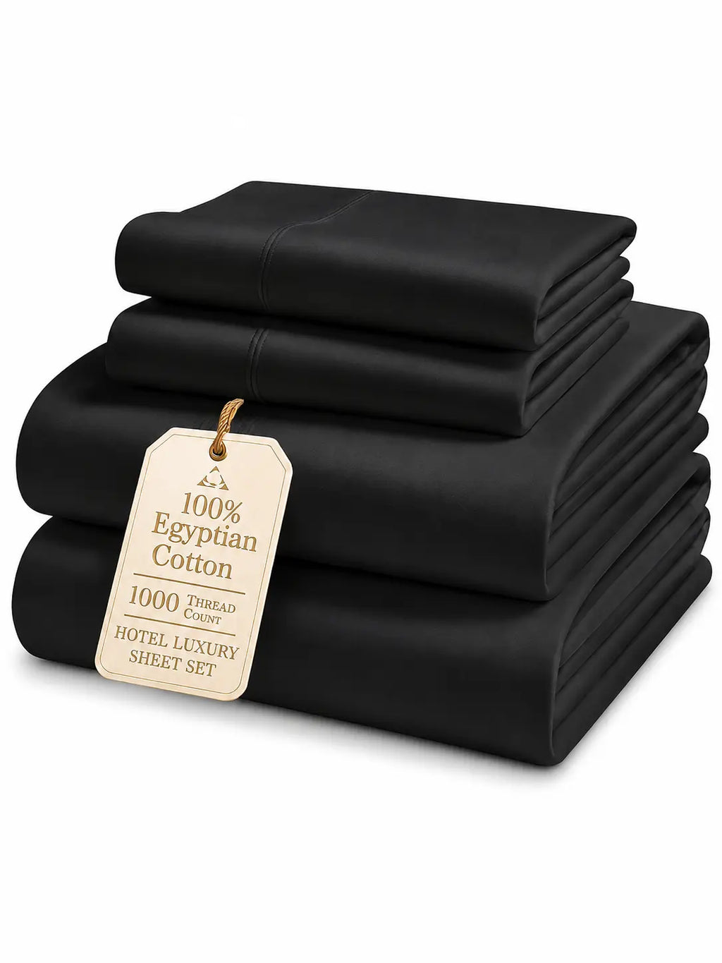 LANE LINEN 1000 Thread Count 100% Egyptian Cotton Sateen Sheet Set, OEKO-TEX Certified, 15" Deep Pocket, Naturally Cooling & Breathable, Hotel Luxury Bedding