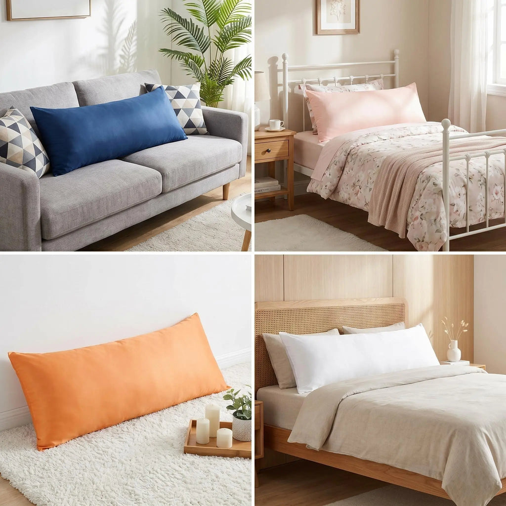 FLXXIE Modern Matte Satin Body Pillowcase (20 x 54 inches) - Silky Soft Bedding, Wrinkle-Resistant, Fade-Resistant, Breathable All-Season Pillow Protector with Hidden Zipper, Luxury Finish, Frizz Control, Glide-Smooth Hair, Skin Stays Moist for Bed Linens