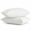 Utopia Bedding Premium Striped Pillows for Sleeping - 2-Pack White Polycotton Soft Breathable Covers, No-Shift Construction, Ideal for Back & Side Sleepers, Polyester Fill