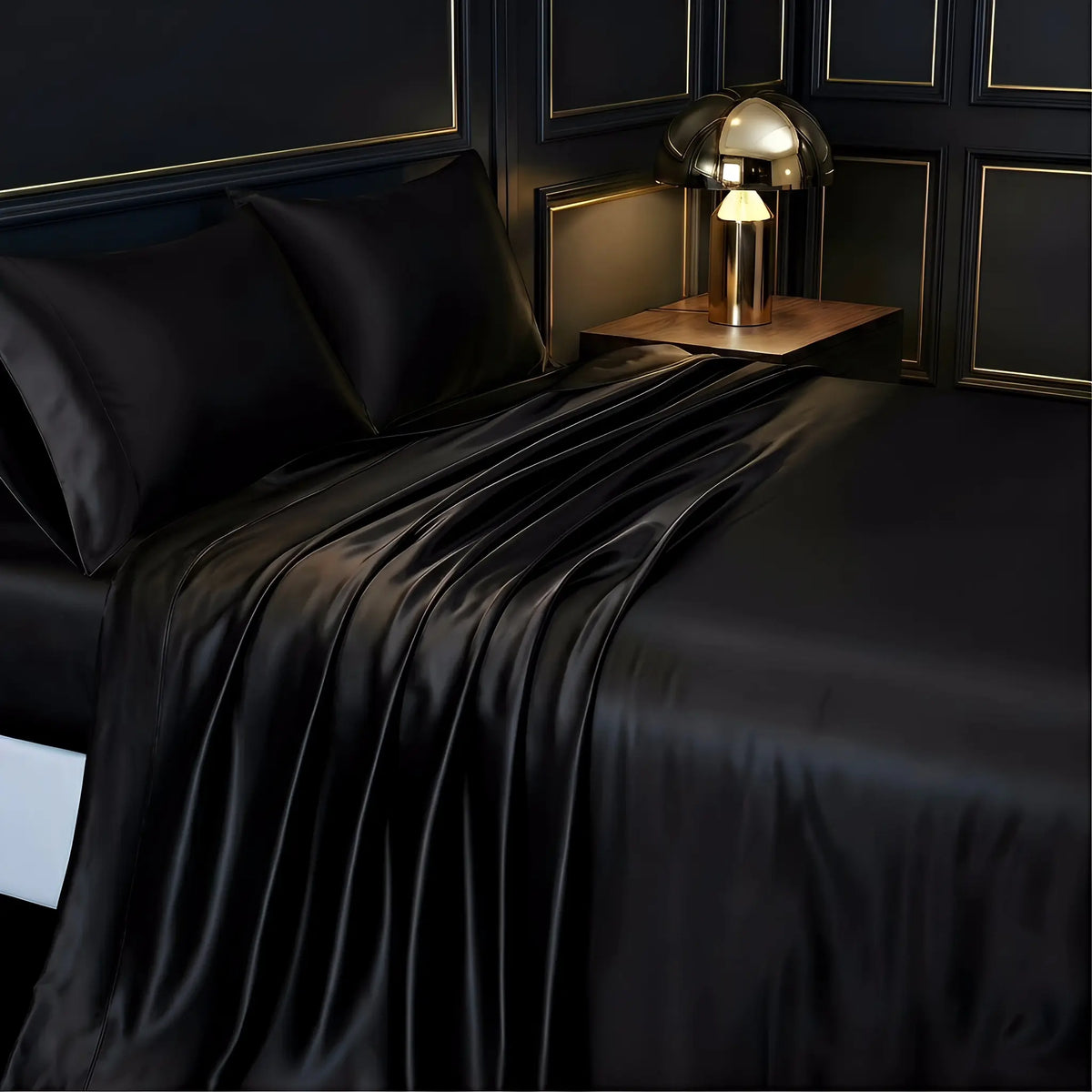 Solid Color Satin Sheets Set 3/4-Piece – Includes Flat Sheet, Fitted Sheet and Pillowcases, Ultra-Silky & Breathable with Natural Luster, Hotel Quality Bedding top sheet summerwins luxury cozy, Machine Wash, satin bed sheets, Skin-Friendly