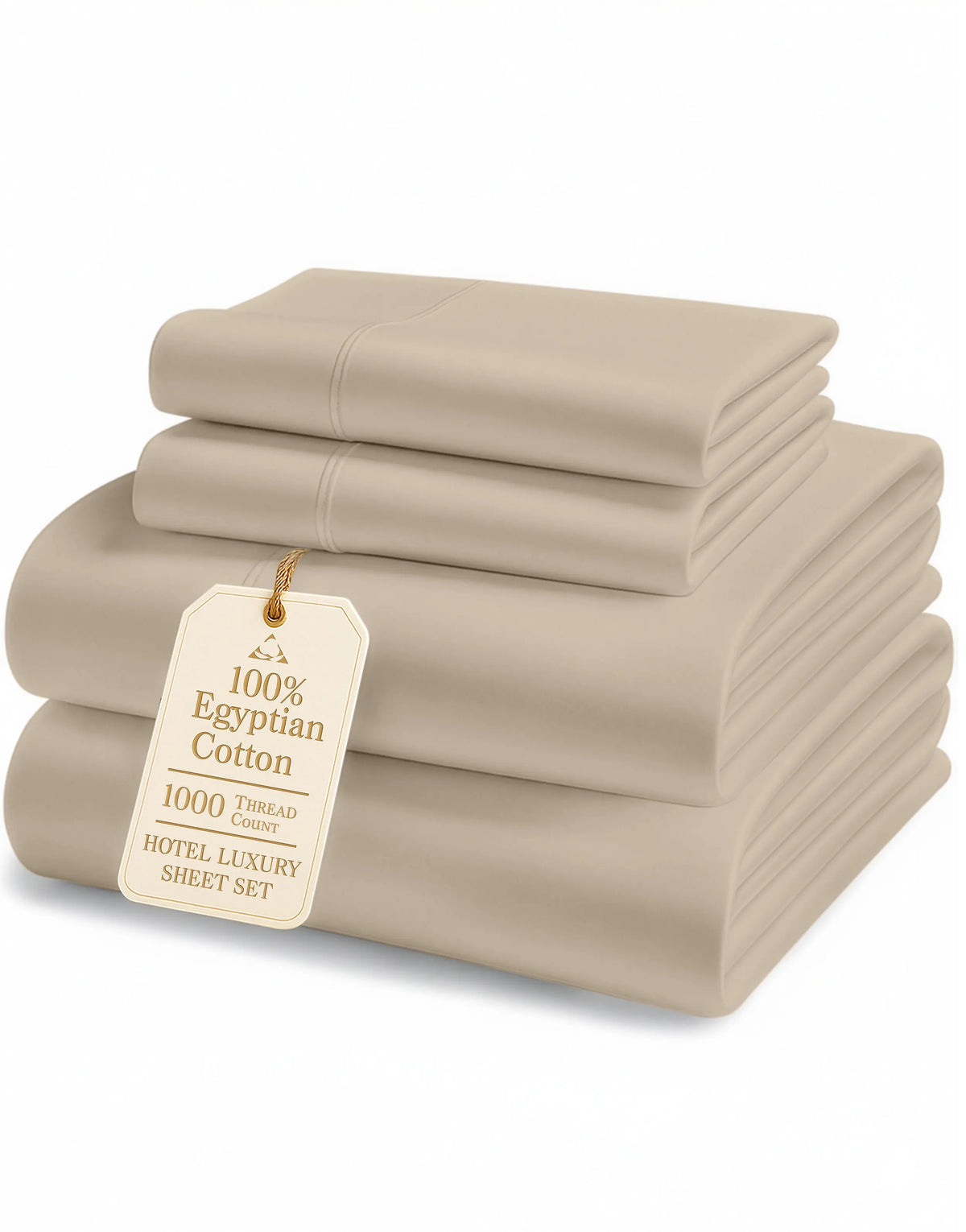 LANE LINEN 1000 Thread Count 100% Egyptian Cotton Sateen Sheet Set, OEKO-TEX Certified, 15" Deep Pocket, Naturally Cooling & Breathable, Hotel Luxury Bedding