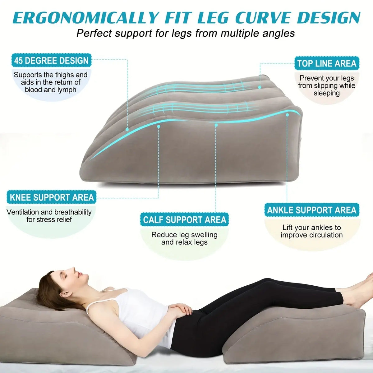 Portable Wedge-Shaped Inflatable Pillow Cushion - Practical Camping Home/Travel Gear, Comfortable Seating, Lightweight Body Positioner for Any Occasion