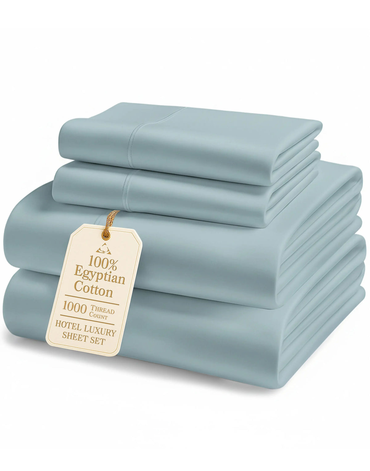 LANE LINEN 1000 Thread Count 100% Egyptian Cotton Sateen Sheet Set, OEKO-TEX Certified, 15" Deep Pocket, Naturally Cooling & Breathable, Hotel Luxury Bedding